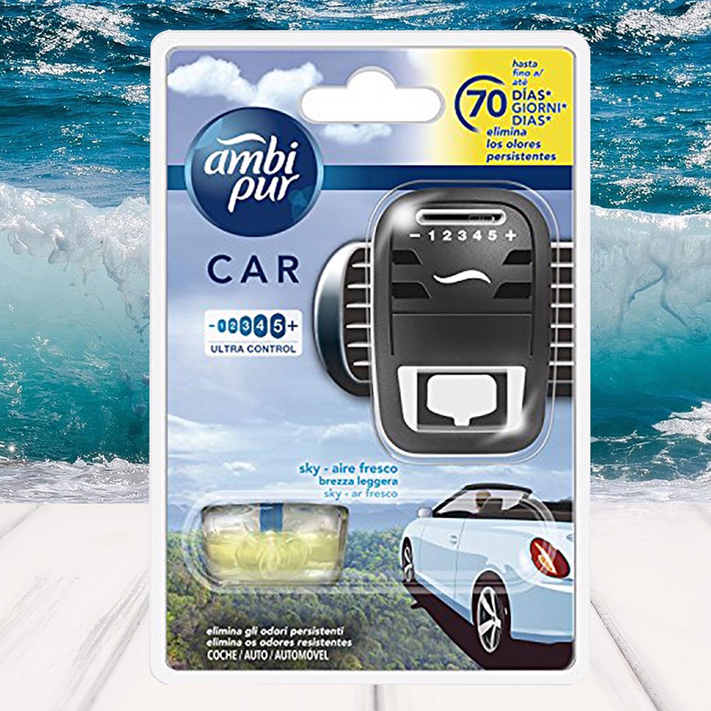 ( HƯƠNG BIỂN THÁI BÌNH DƯƠNG ) Bộ tinh dầu thơm ô tô Ambi Pur Pacific Air 7ml  - Tinh dầu thơm xe, nước hoa xe ôtô, khư mùi xe, giảm stress, xịt thơm xe ôtô, tinh dầu thơm thiên nhiên cao cấp nhập khẩu