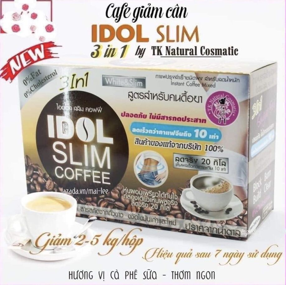 Cafe giảm cân thái lan, cà phê idol slim 3in1 giảm mạnh gấp đôi, giảm cân thái lan