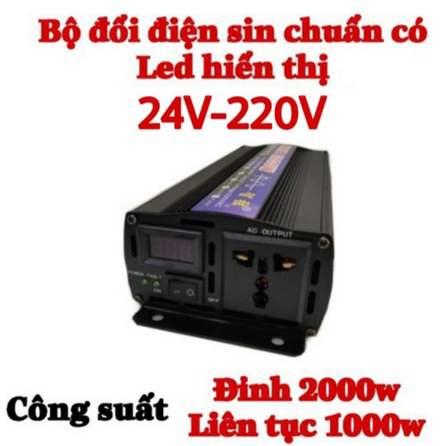 Bộ đổi điện sin chuẩn 2000w 24v sang 220v - zx 24v-2000w