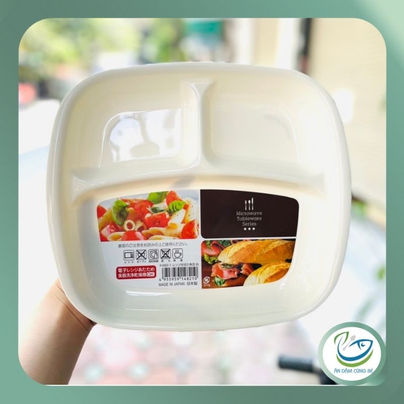 [sẵn sàng] Khay ăn dặm cơm cho bé BLW 3 ngăn Nhật chính hãng 48210