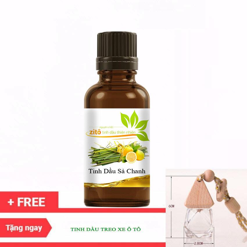 Tinh dầu sả chanh zito 20ml - tặng lọ khuếch tán tinh dầu treo xe