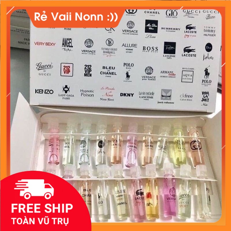 Bộ test nước hoa mini 20 mùi hàng chuẩn mùi, thơm dai