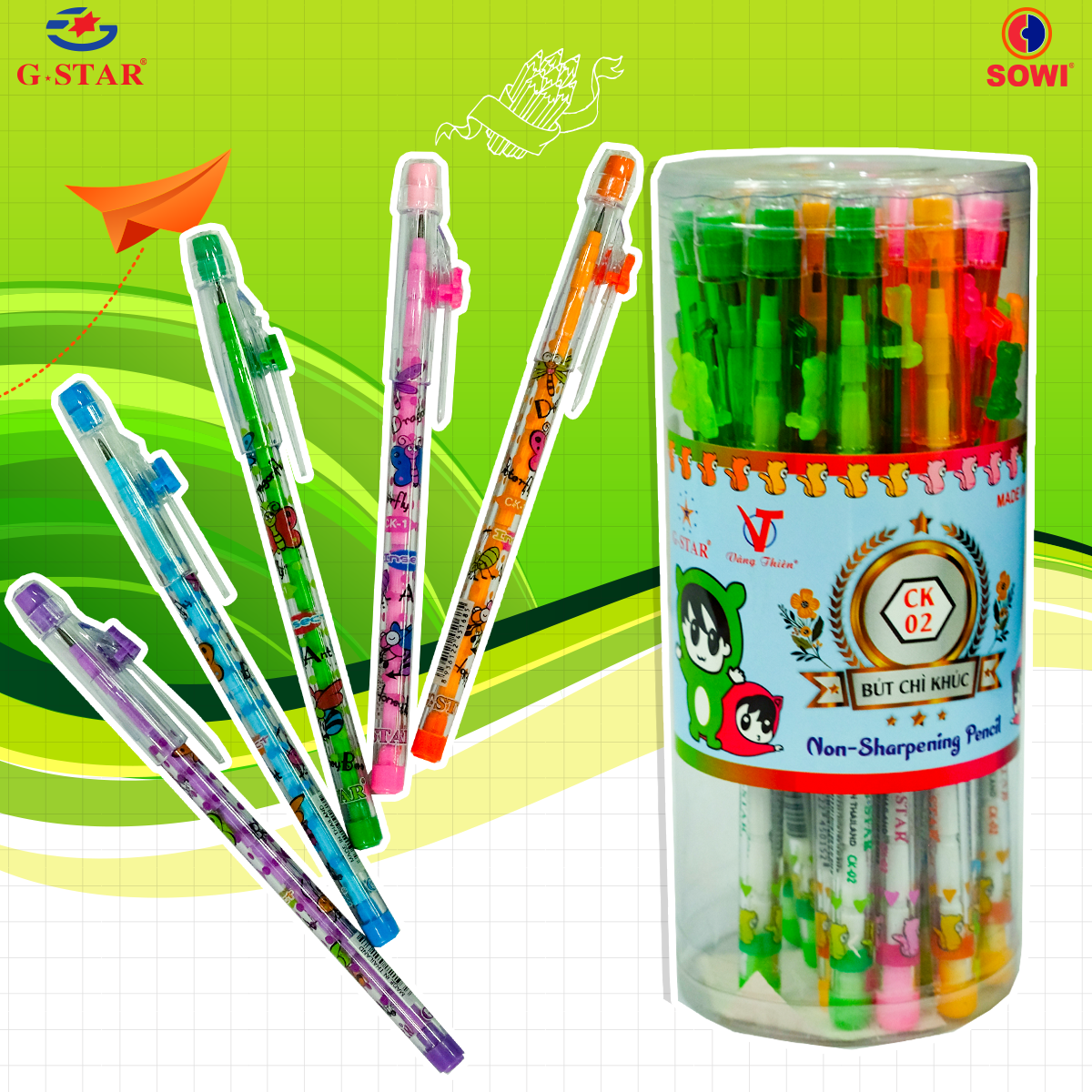 Combo 3 chiếc bút chì khúc có thể thay mũi
