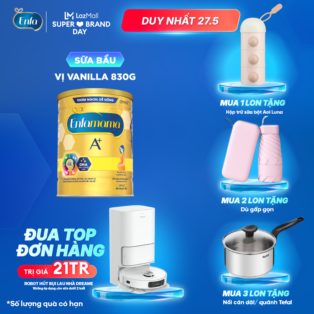 [Chỉ 21-23/05 MUA LÀ CÓ QUÀ SLCH] Sữa bầu Enfamama A+ 830g hương Vani