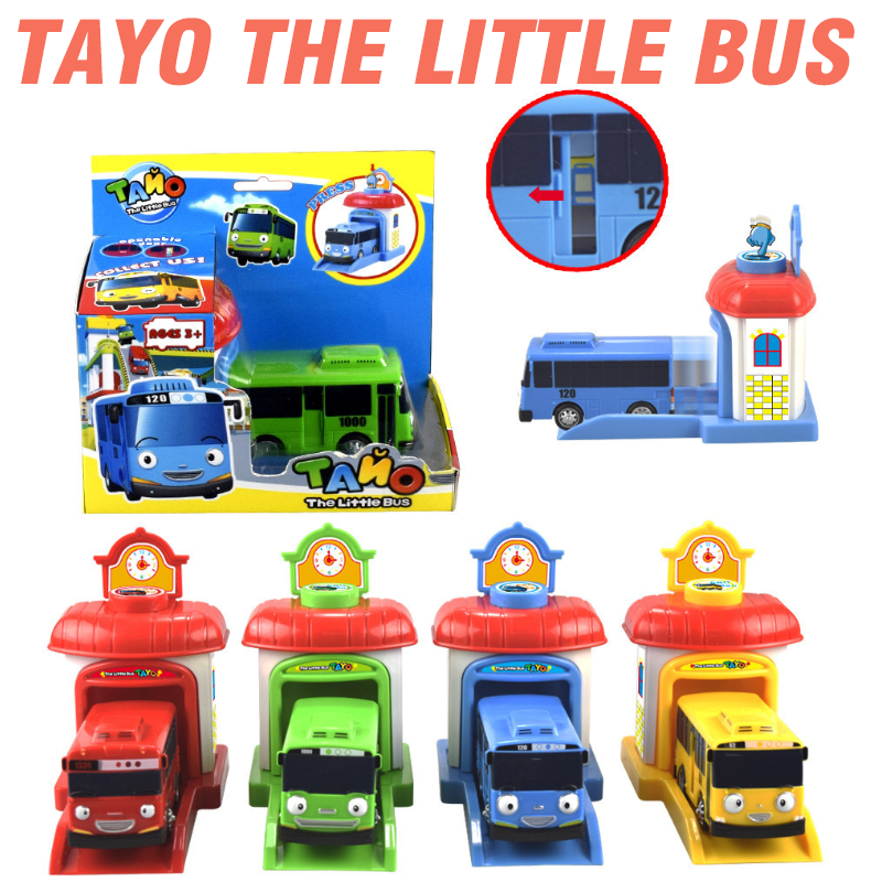 Bộ 4 mô hình xe ô tô buýt Tayo the little Bus - Đồ chơi trẻ em