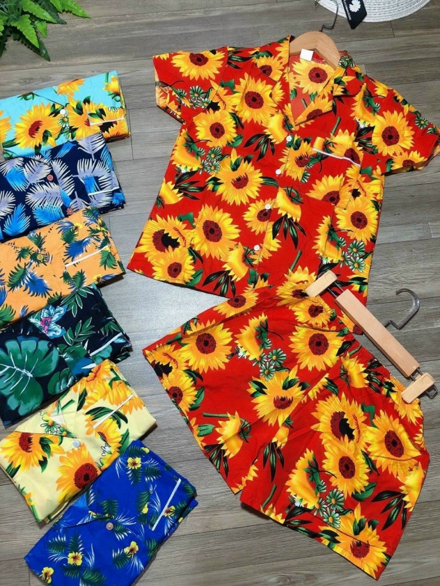 [FREESIZE DƯỚI 55KG)Đồ bộ mặc nhà Pijama in hình trái cây BỘ QUẦN ÁO ĐI BIỂN IN HÌNH HOA QUẢ BỘ PIJMA ĐÙI IN HÌNH TRÁI CÂY VẢI KAKE MỀM MỊN