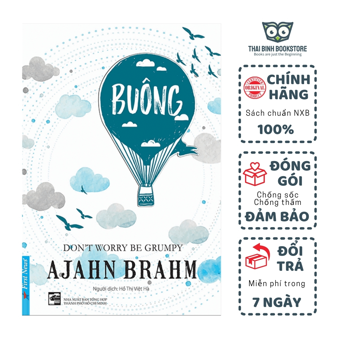Sách - buông bỏ buồn buông - ajahn brahm - thái bình bookstore