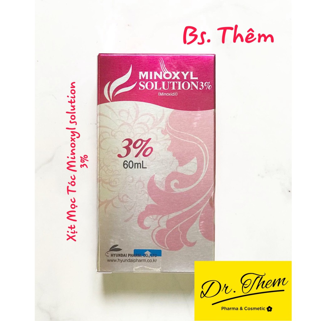 Xịt mọc tóc, giảm rụng tóc minoxyl solution 3% 60ml