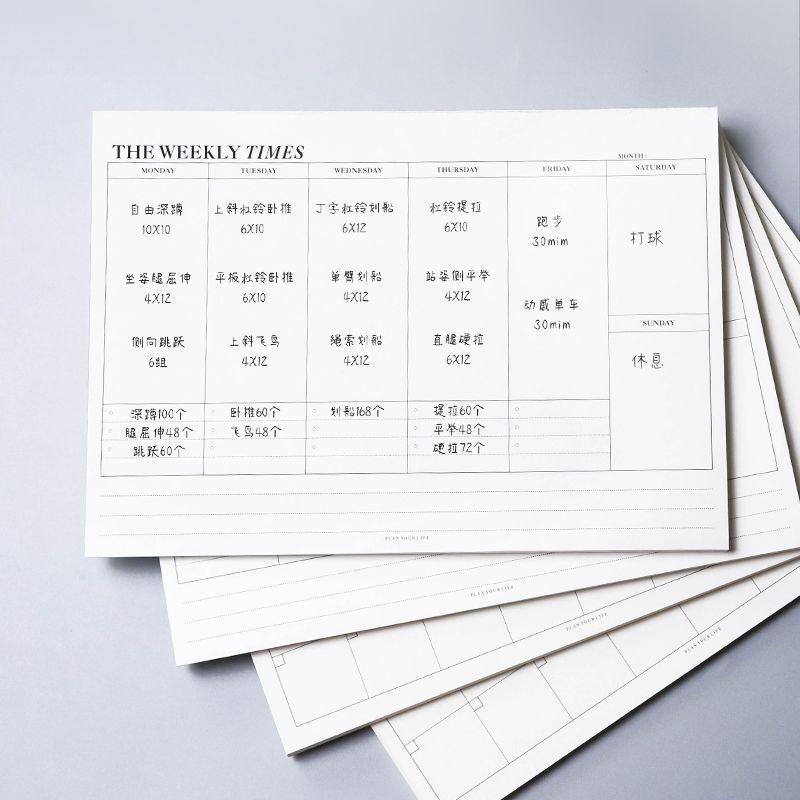 Tập note kế hoạch NO44 tập thời khóa biểu tuần, tháng khổ to gồm 50 tờ giấy