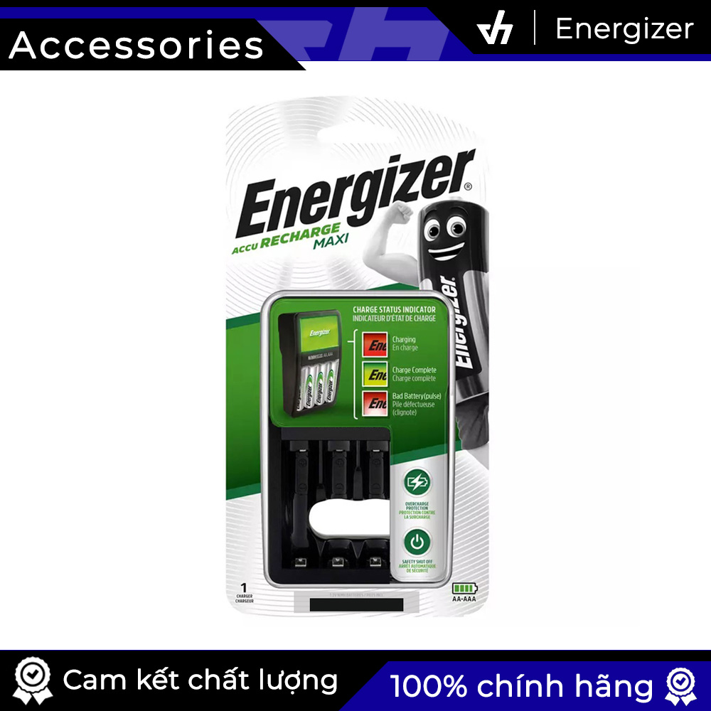 [HCM]Bộ sạc AA // AAA Energizer chính hãng - Tự ngắt sạc có đèn báo