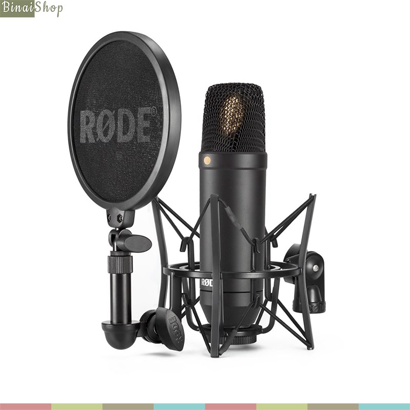 Rode nt1kit - micro thu âm condenser 48v có shockmount kèm màng lọc rode sm6