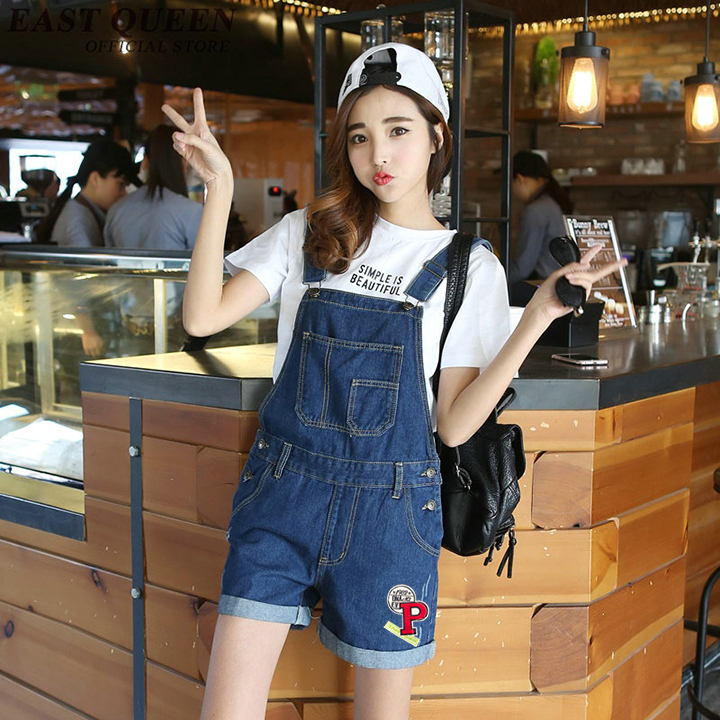 Quần yếm jean short nữ wash cào duyên dáng