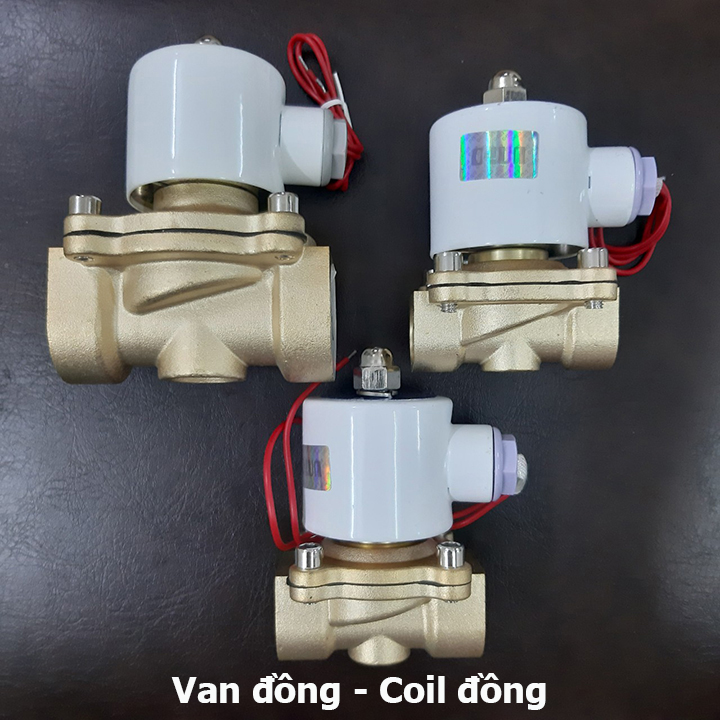 Van điện từ phi 21, phi 27,phi 34 thường đóng 220V, van thoát nước, van nước điều khiển bằng điện