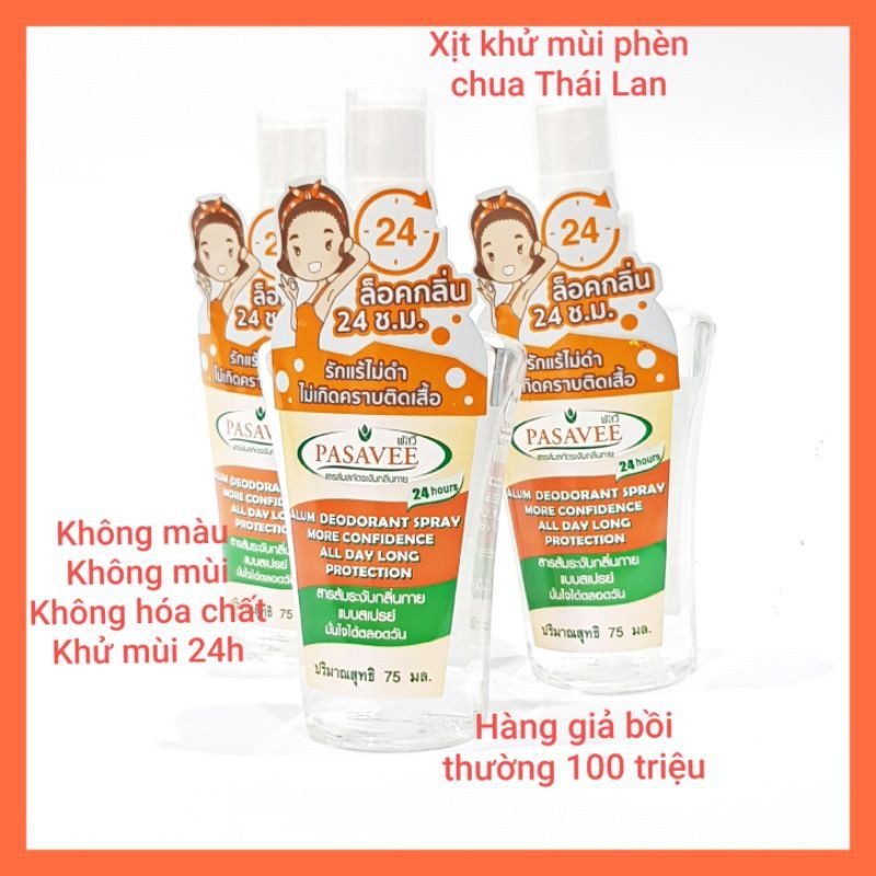 Xịt khử mùi hôi giày, hôi chân, hôi nách thái lan chiết xuất từ phèn chua không cồn không hóa chất