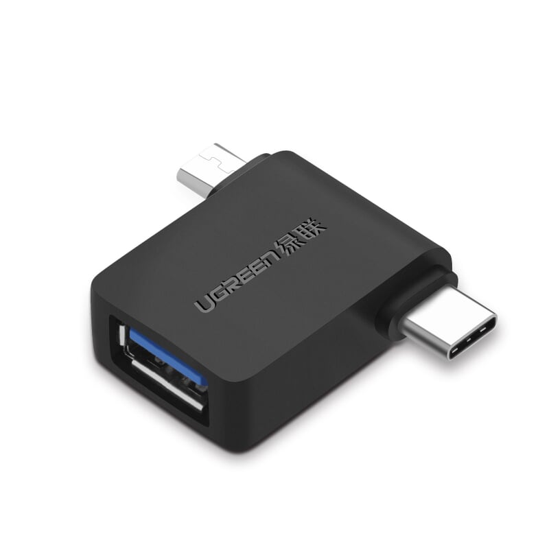 Ugreen 30453 màu đen đầu chuyển đổi micro usb + type c sang usb 3.0 âm hỗ trợ otg 30453