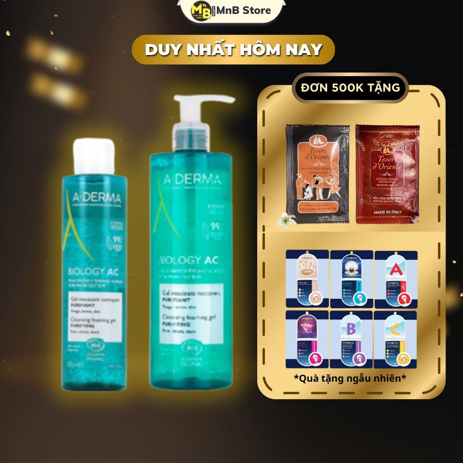 Sữa rửa mặt ngừa mụn kiềm dầu Aderma (A Derma) cho da dầu mụn nhạy cảm làm sạch sâu và an toàn