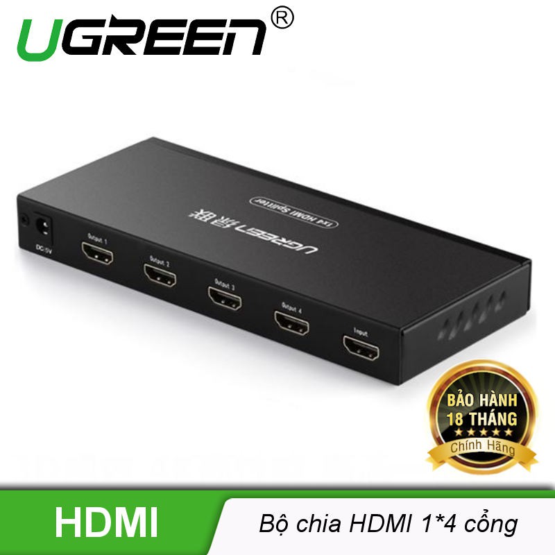 [HCM]Bộ chia hdmi 1-4 chuẩn 1.4 cao cấp Ugreen 40202 là dòng sản phẩm chất lượng trên thị trường hiện nay kết nối hiệu quả đa dạng thiết bị tuổi thọ lâu dài