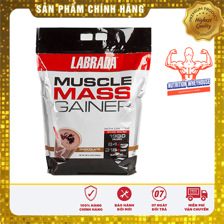Sữa tăng cân muscle mass gainer 12lbs labrada - chính hãng
