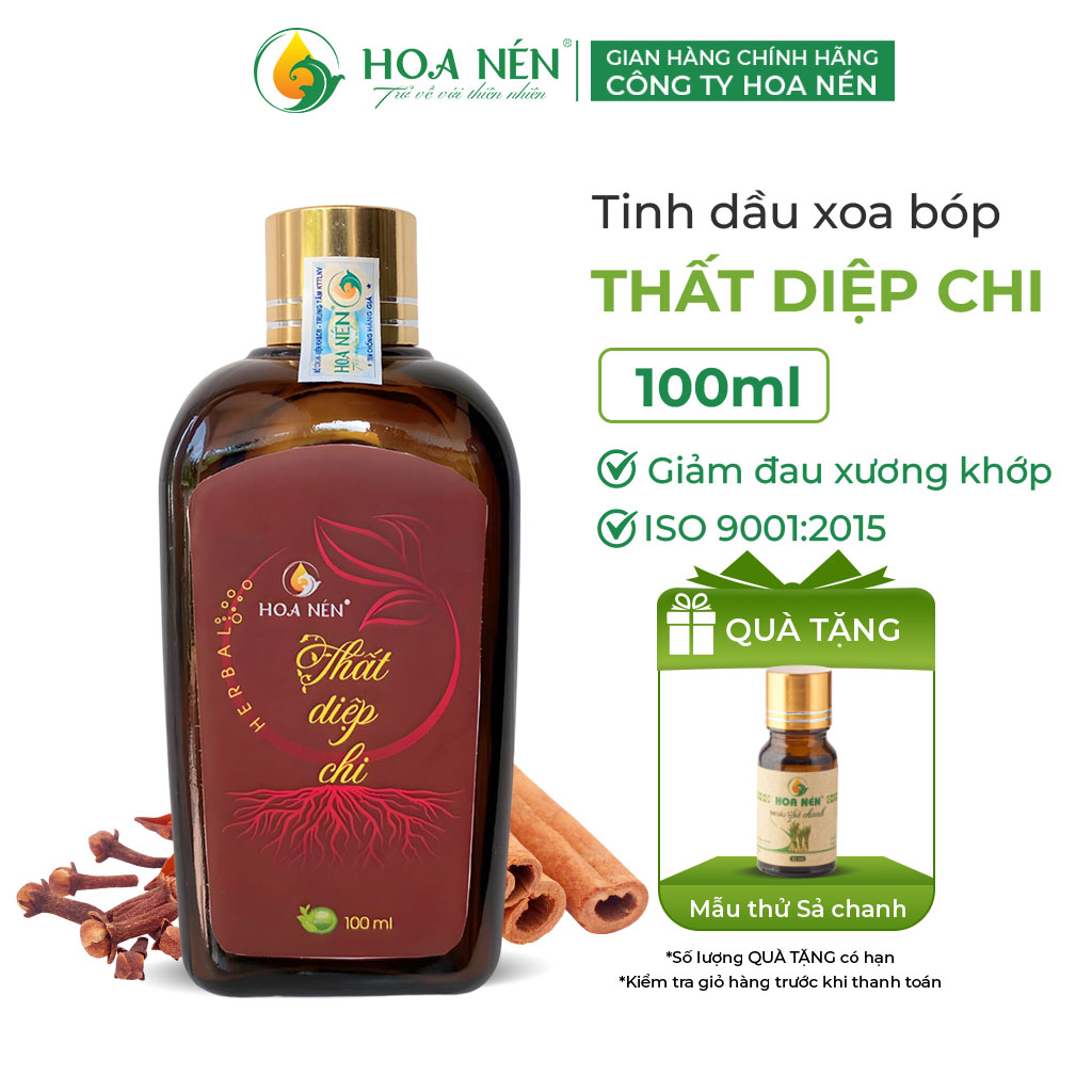 Tinh dầu thất diệp chi 100ml - hoa nén - giảm đ.au lưng, sưng, v.ết bầm - vegan