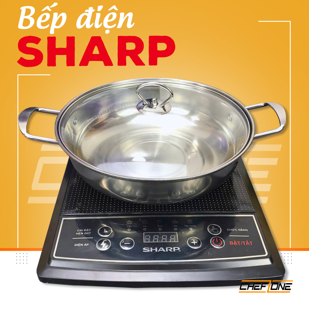 Bếp từ Sharp KS128 Tặng kèm 1 Nồi lẩu INOX Bếp điện từ Công suất 2000W Bếp điện