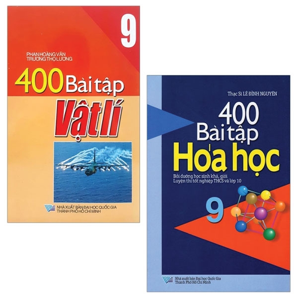 Fahasa - combo sách hay 400 bài tập hoá học 9 + 400 bài tập vật lí 9