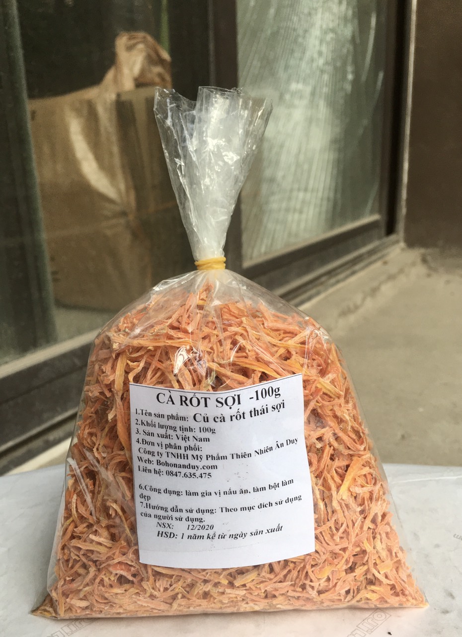 CÀ RỐT SỢI SẤY KHÔ làm nem, làm nộm, muối dưa,... 100g