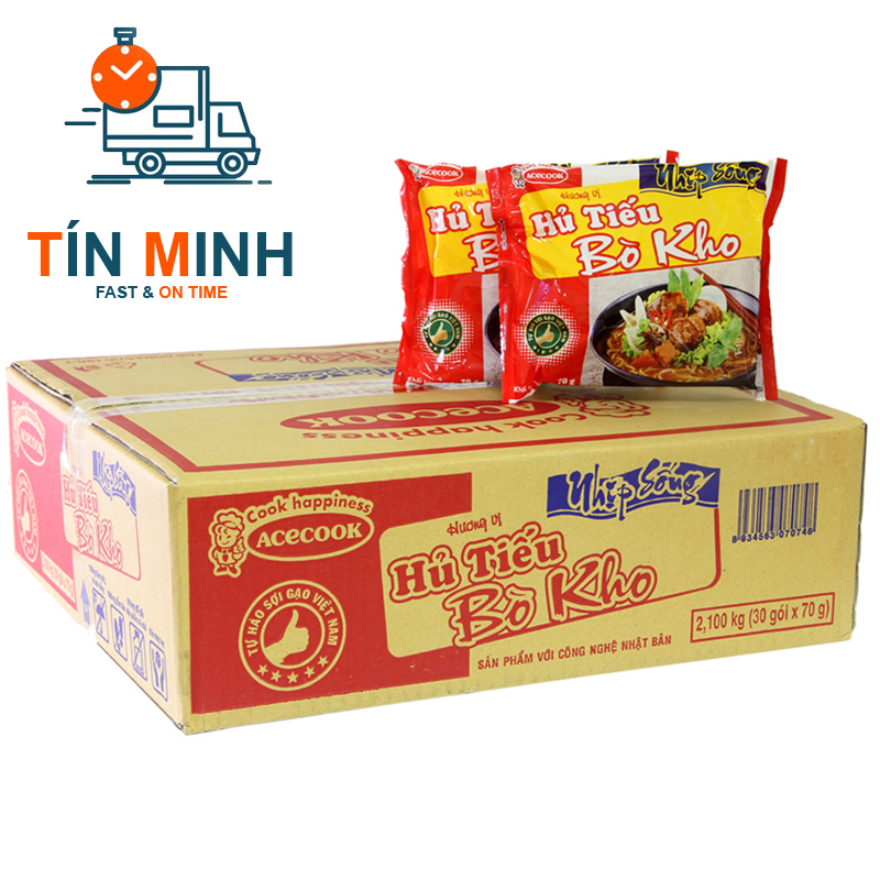 Hủ tiếu nhịp sống bò kho thùng 30 gói 70g - Cty TM