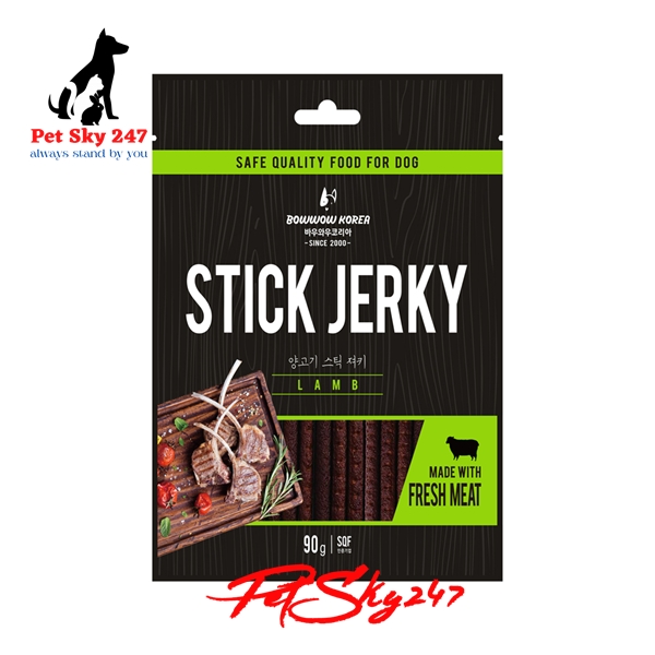 Thức Ăn Vặt Snack Thịt Cừu Que Cho Chó Bow Wow Lam Jerky 90g