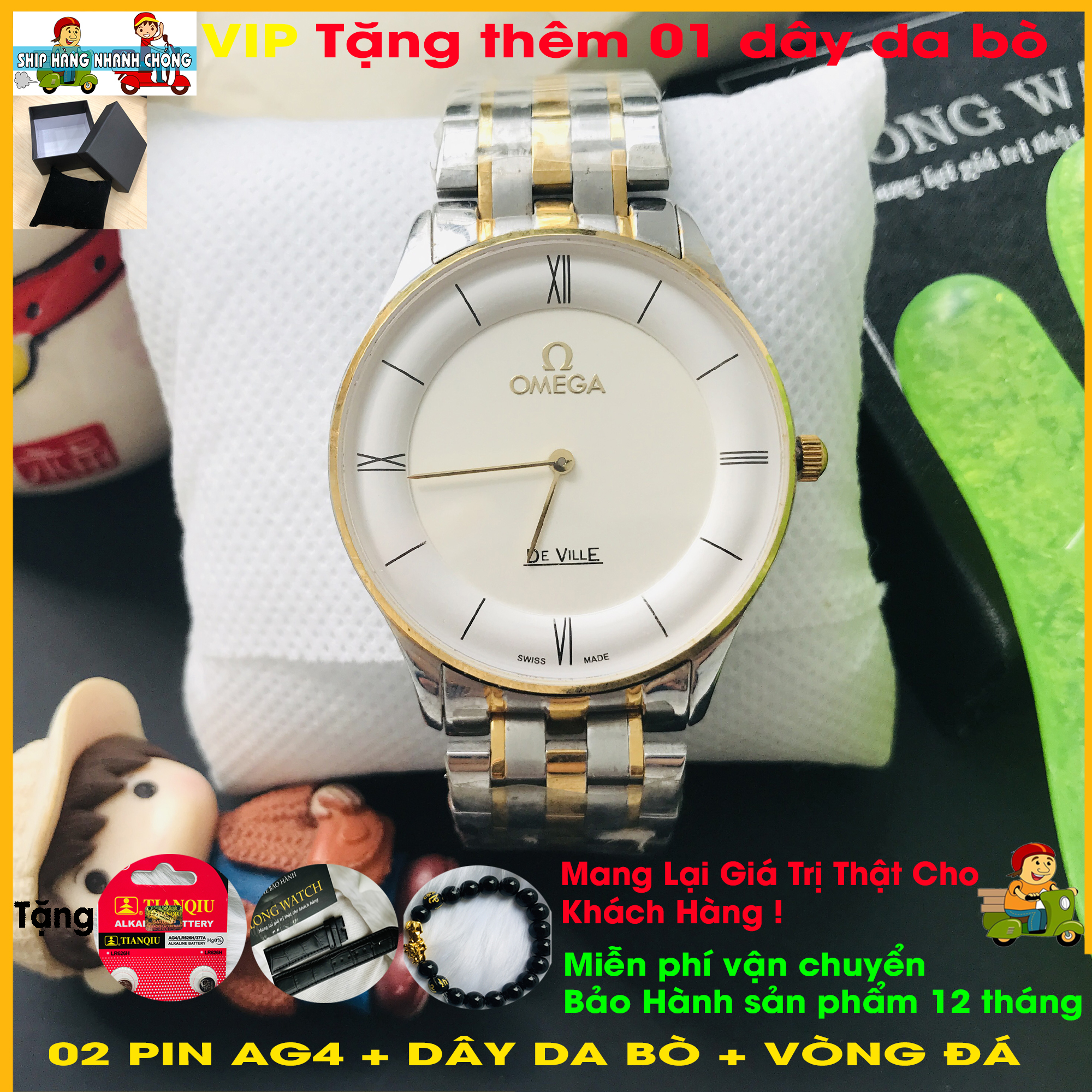 ĐỒNG HỒ NAM, DẬP NỔI VIỀN MẶT NO1 VỀ SANG TRỌNG VÀ TINH TẾ, DÂY THÉP KHÔNG GỈ 316L, KÍNH SAPPHIRE CHỐNG XƯỚC, CHỐNG TRẦY TẶNG COMBO QUÀ TẶNG GỒM DÂY DA BÒ, 02 PIN AG4, VÒNG ĐÁ TỲ HƯU PHONG THỦY