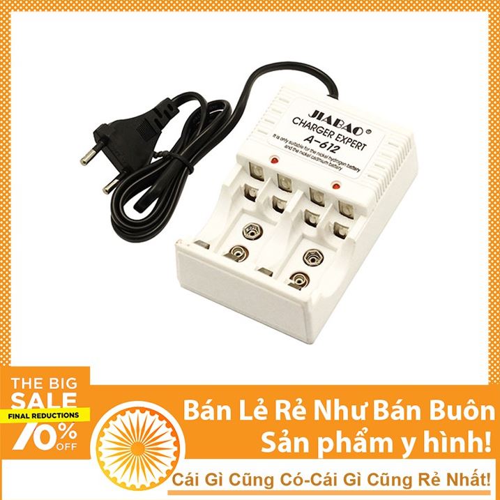 Sạc pin đa năng jiabao a 612- sạc được pin 2a,3a,pin 9v máy sạc pin tiểu chất lượng cao