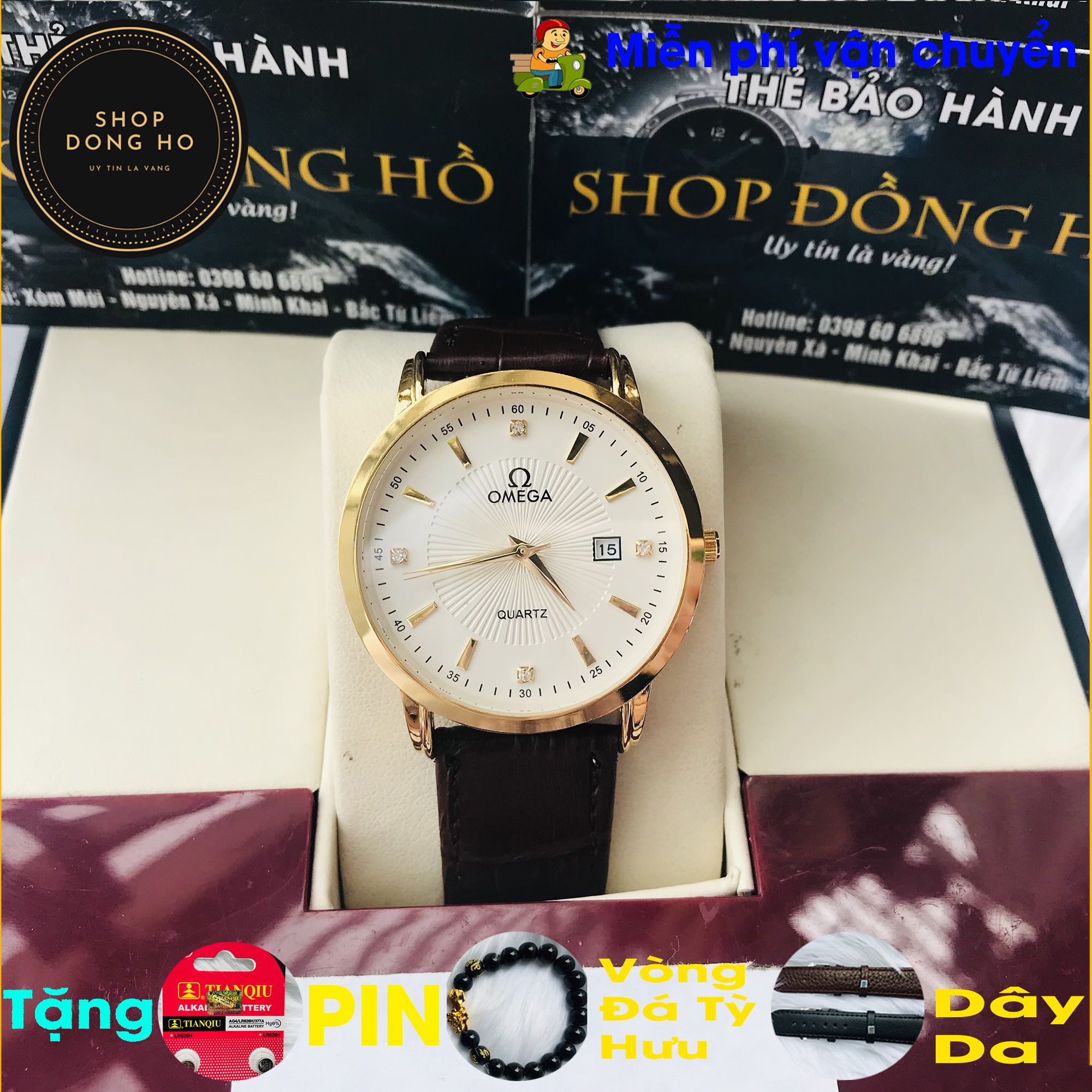 ĐỒNG HỒ NAM, TẶNG DÂY DA BÒ NÂU DẬP VÂN CÁ SẤU, MUA ĐỒNG HỒ TẶNG PIN DỰ TRỮ, VÒNG ĐÁ TỲ HƯU PHONG THỦYKHI MUA ĐỒNG HỒ NAM, MÁY QUART, MẶT TRẮNG, KÍNH CHỐNG XƯỚC, CHỐNG TRẦY, LỊCH NGÀY, CHỐNG NƯỚC 3ATM