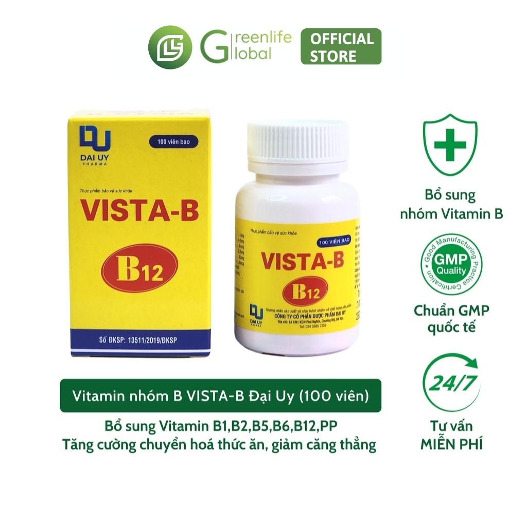 Vista b b12 - đại uy - bổ sung vitamin nhóm b lọ 100 viên