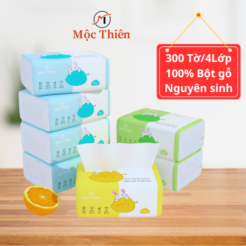 Khăn giấy ăn Mộc Thiên cao cấp 300 tờ/3 lớp