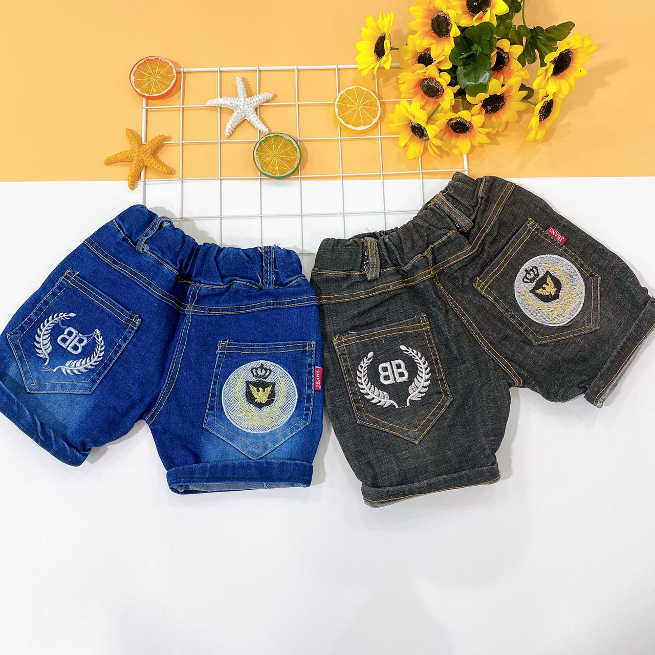 Freeship - mẫu mới - quần short bò cho bé trai bé gái 8-18kg. xmhp