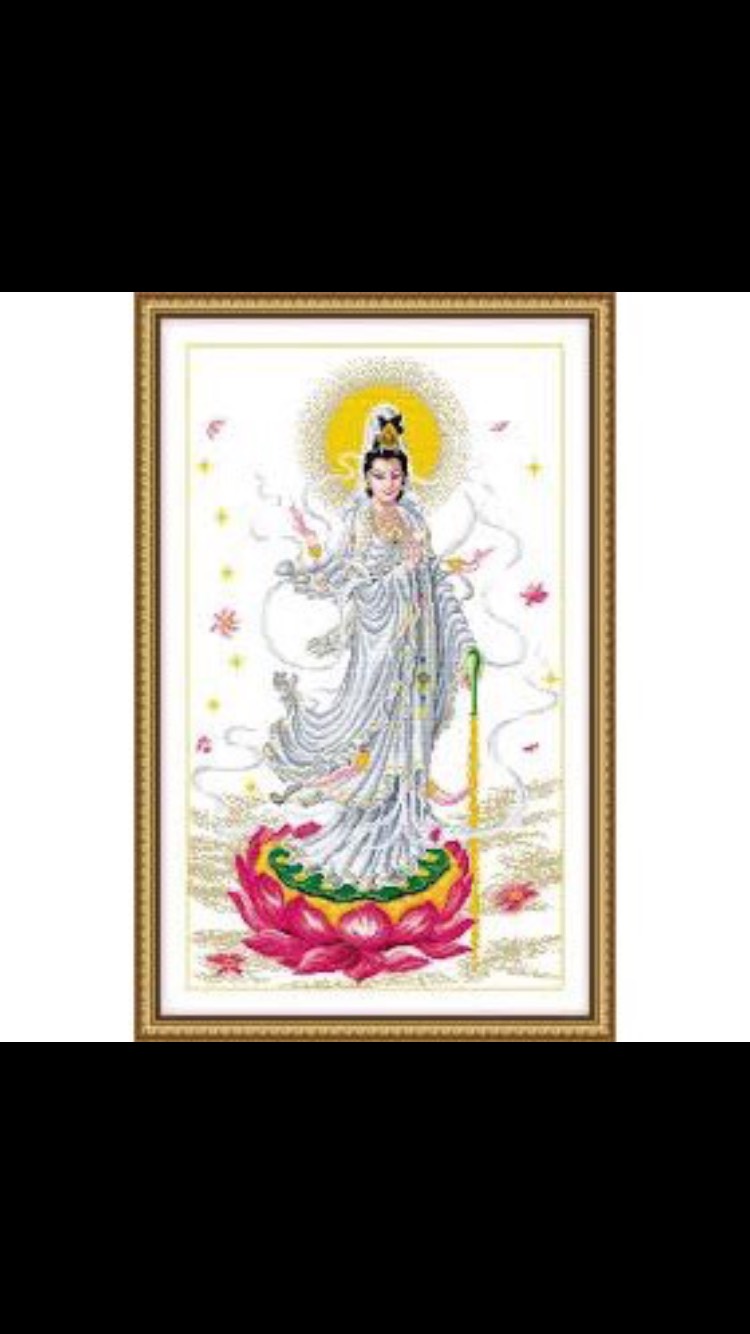 Tranh thêu phật quan thế âm bồ tát r004 chưa thêu