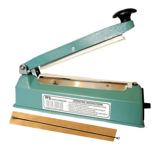 Máy hàn Miệng Túi dập tay PFS-200-vỏ sắt-vỏ sắt cực bền với chiều dài 20cm