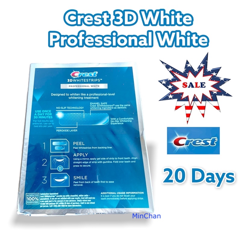 Combo 2 Gói Dán Trắng Răng Siêu Mạnh Crest 3D White Professional Effects USA MinChan