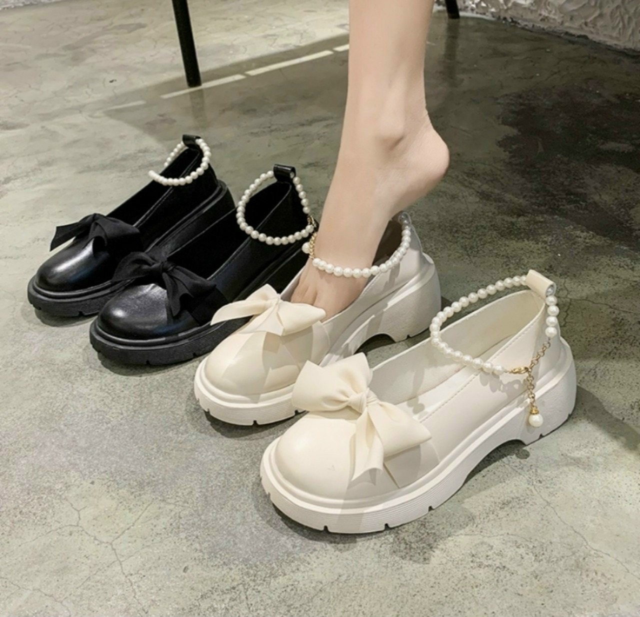 Hoàn tiền 15% - giày búp bê nữ thắt nơ quai ngọc tiểu thư hàng hot