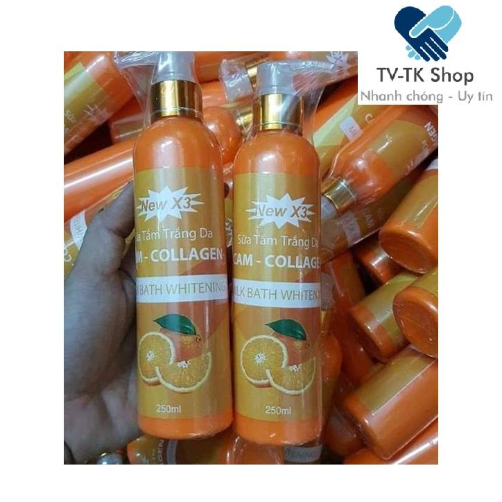 [HCM]Bộ 2 Chai Sữa Tắm Trắng Cam Collagen New X3