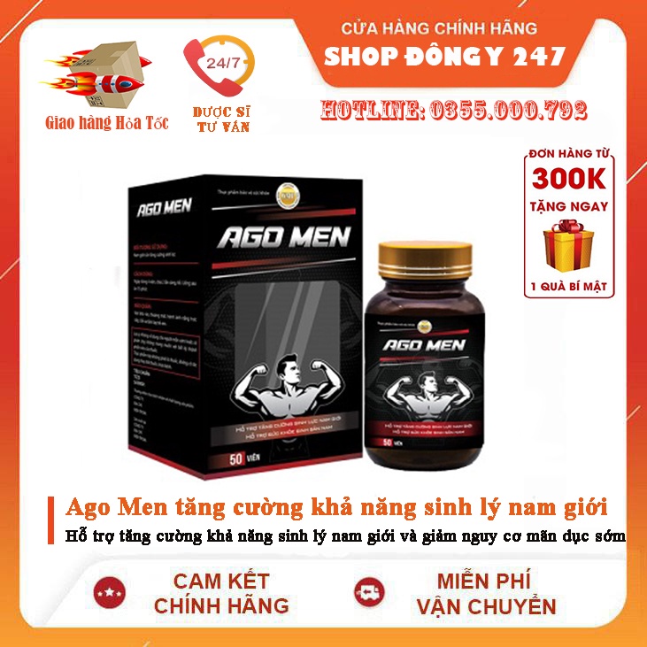 Ago Men - hỗ trợ bổ thận, tăng cường sinh lý nam giới, chậm mãn dục nam 50