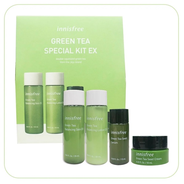 Bộ dưỡng da dùng thử innisfree trà xanh green tea special kit ex set