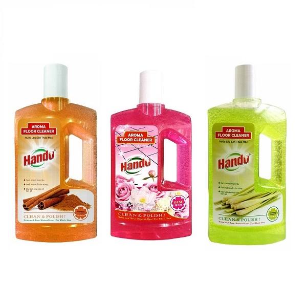 Bộ 3 chai nước lau sàn siêu đậm đặc Hando 1L Hương ngẫu nhiên KL0477