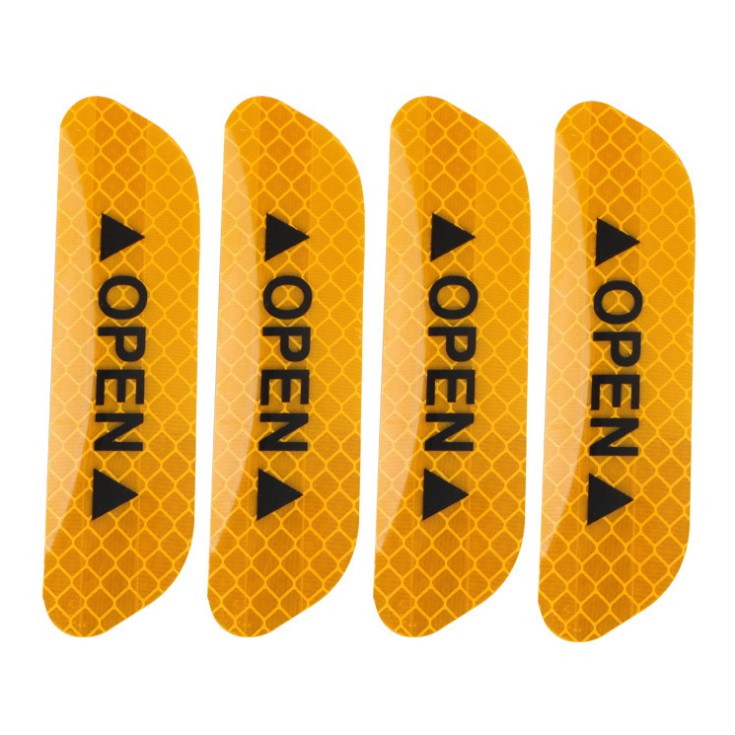 Set 4 tấm dán cửa xe ô tô Open THẾ HỆ MỚI 4 MÀU phản quang cánh bảo va chạm