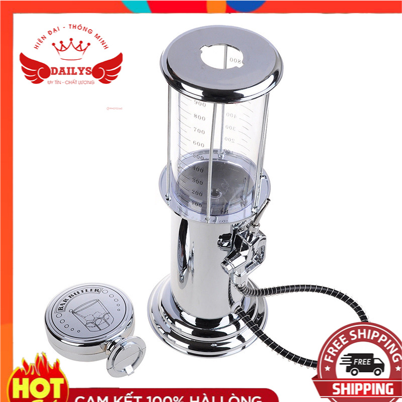 Bình đựng rượu chất liệu ABS siêu đẹp, Bình rót rượu cây xăng, Bình châm tửu đế sơn màu kim loại có vòi đẹp giá rẻ Bar Butler, tháp bia - Bình rót rượu tự động hình cây xăng Dailys