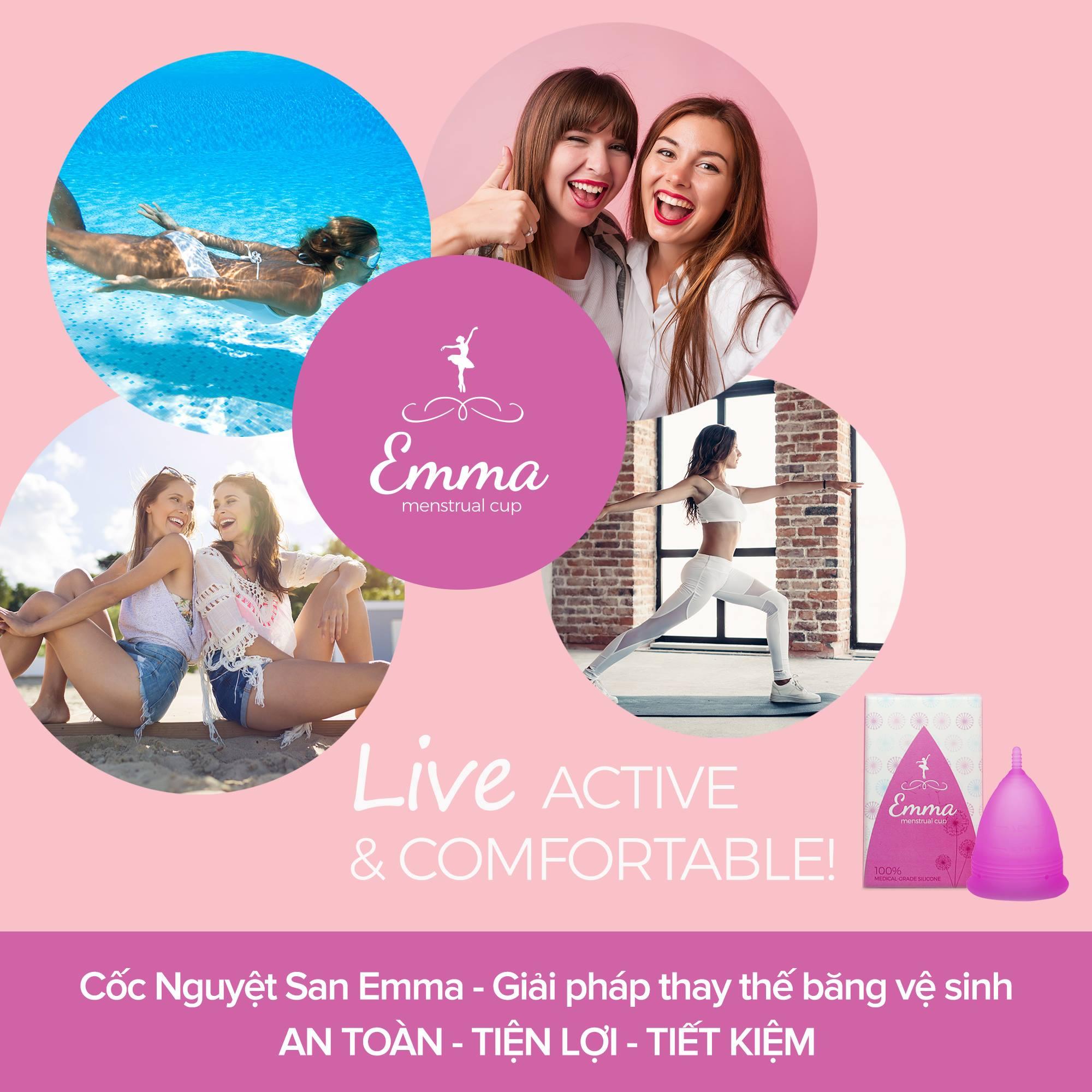 [HCM]Cốc nguyệt san Emma Cup Màu trắng + Quà tặng
