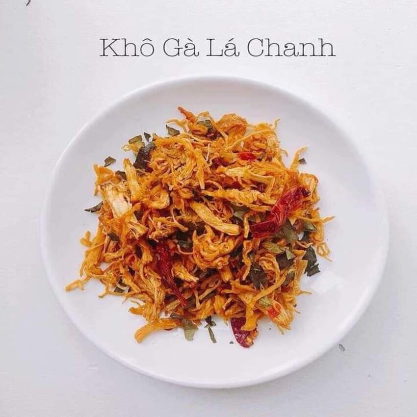 Khô gà lá chanh xé cay ăn vặt cực ngon chuẩn