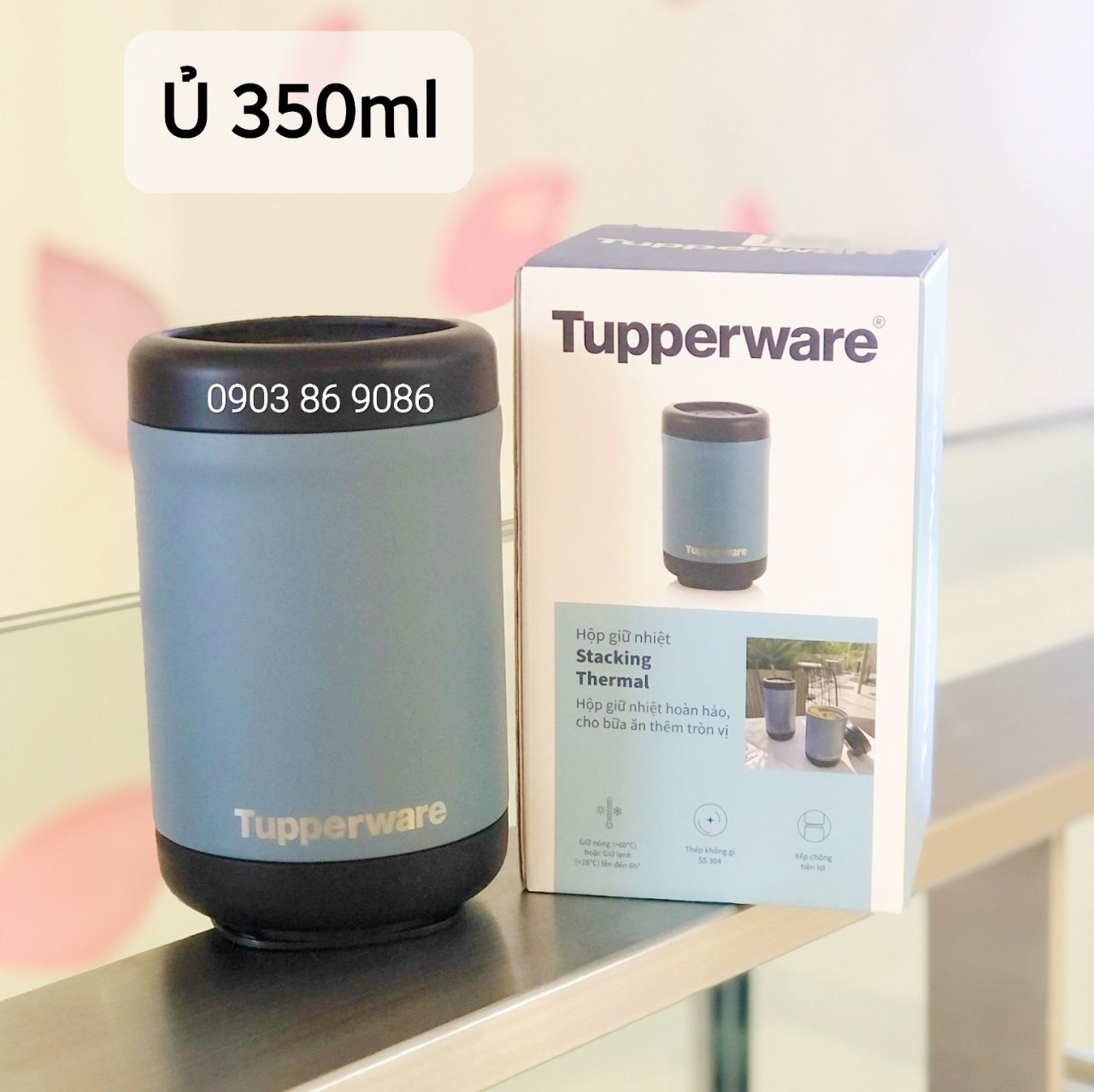 Hộp giữ nhiệt stacking thermal 350ml tupperware