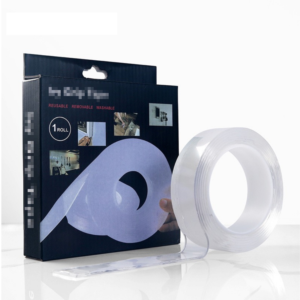 Băng keo 2 mặt trong suốt cuộn 3m- 5m dán trên mọi bề mặt siêu chắc chắn, dán các vận dụng không cần sử dụng máy khoan