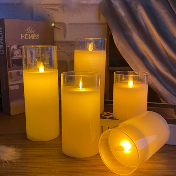 Nến cốc thủy tinh-đèn cầy thủy tinh chạy pin