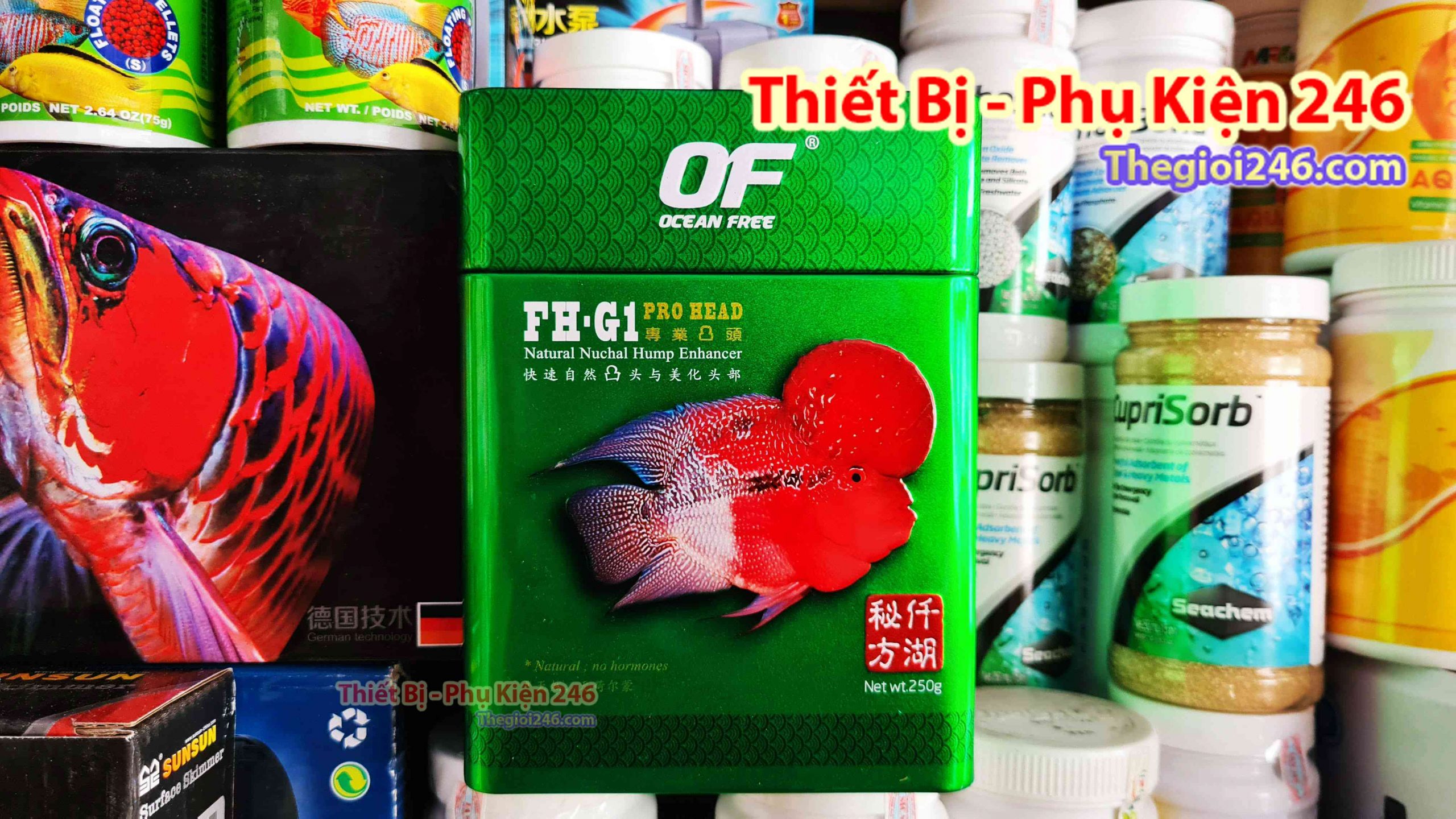 Thức ăn mới nhất cho cá La Hán OF FH-G1 Pro Head giúp cá đầu to bự hàng nhập khẩu